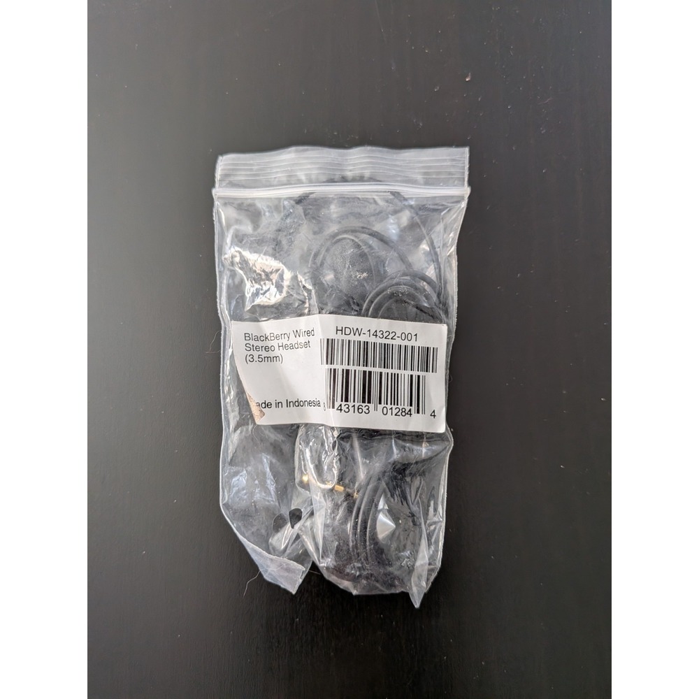 Blackberry Wired Stereo Headset 3.5 mm HDW-14322-001 Black